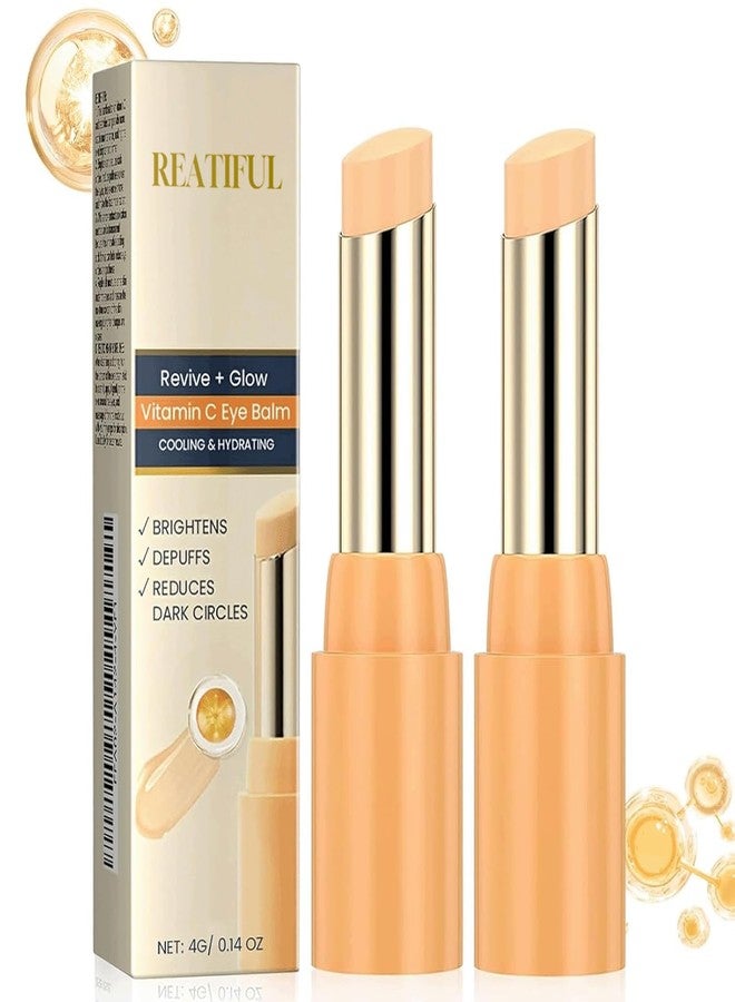 REATIFUL 2PCS Revive Glow Vitamin C Eye Balm, Vc Anti-Wrinkle Eye Serum Oil,Reducing Dark Circle,Hydrating Eye Cream,Improve Dark Circles,Reduces Puffiness (2pcs) - Image 1